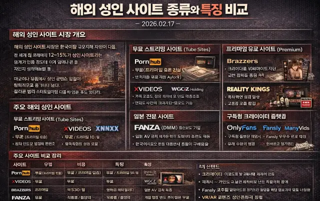 해외 성인 사이트 종류와 비교