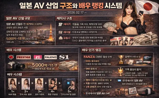 일본 AV 산업 구조와 배우 랭킹